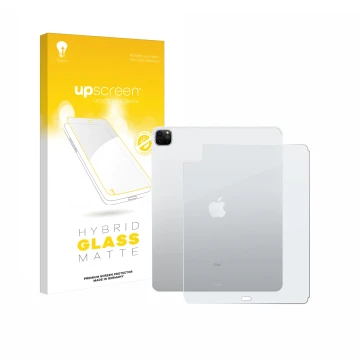 Vorderseite einer Produktverpackung mit dem Markenlogo upscreen. Daneben ist das Gerät Apple iPad Pro 12.9