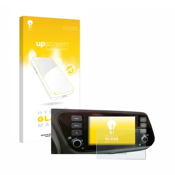 Vorderseite einer Produktverpackung mit dem Markenlogo upscreen. Daneben ist das Gerät Hyundai i20 2020 8