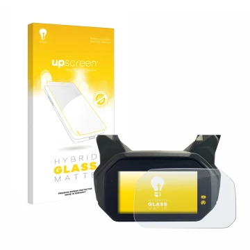 Vorderseite einer Produktverpackung mit dem Markenlogo upscreen. Daneben ist das Gerät BMW C400 GT TFT mit dem zugehörigen Dis