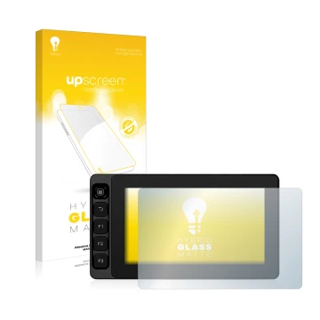 Vorderseite einer Produktverpackung mit dem Markenlogo upscreen. Daneben ist das Gerät SmallHD Ultra 5 mit dem zugehörigen Dis