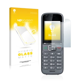 Vorderseite einer Produktverpackung mit dem Markenlogo upscreen. Daneben ist das Gerät Gigaset S700H PRO mit dem zugehörigen D