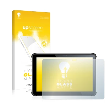 Vorderseite einer Produktverpackung mit dem Markenlogo upscreen. Daneben ist das Gerät Oukitel RT2 mit dem zugehörigen Display