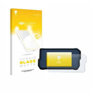 Vorderseite einer Produktverpackung mit dem Markenlogo upscreen. Daneben ist das Gerät KTM 390 Duke 2019 mit dem zugehörigen D