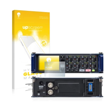 Vorderseite einer Produktverpackung mit dem Markenlogo upscreen. Daneben ist das Gerät Zoom F8 field recorder mit dem zugehöri