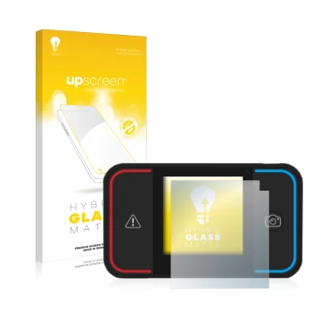 Vorderseite einer Produktverpackung mit dem Markenlogo upscreen. Daneben ist das Gerät Saphe Drive Pro mit dem zugehörigen Dis