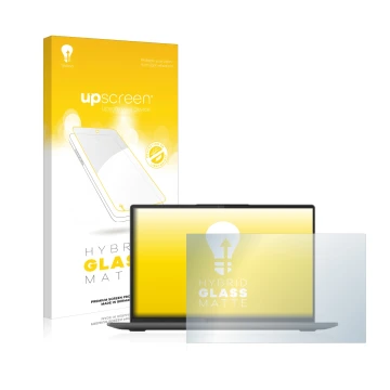 Vorderseite einer Produktverpackung mit dem Markenlogo upscreen. Daneben ist das Gerät Lenovo Yoga Slim 7 ProX 14ARH7 mit dem 