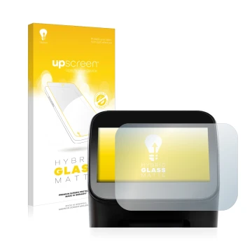 Vorderseite einer Produktverpackung mit dem Markenlogo upscreen. Daneben ist das Gerät Shaper Origin Gen2 mit dem zugehörigen 