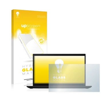 Vorderseite einer Produktverpackung mit dem Markenlogo upscreen. Daneben ist das Gerät Lenovo ThinkPad L15 Gen 3 mit dem zugeh