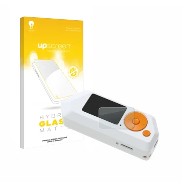 Vorderseite einer Produktverpackung mit dem Markenlogo upscreen. Daneben ist das Gerät Flipper Zero FZ.1 mit dem zugehörigen D