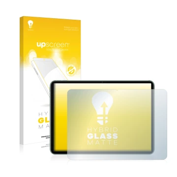 Vorderseite einer Produktverpackung mit dem Markenlogo upscreen. Daneben ist das Gerät OnePlus Pad mit dem zugehörigen Display