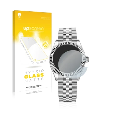 Vorderseite einer Produktverpackung mit dem Markenlogo upscreen. Daneben ist das Gerät Rolex Datejust 31 mit dem zugehörigen D