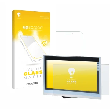 Vorderseite einer Produktverpackung mit dem Markenlogo upscreen. Daneben ist das Gerät Siemens Simatic HMI TP1900 Comfort mit 