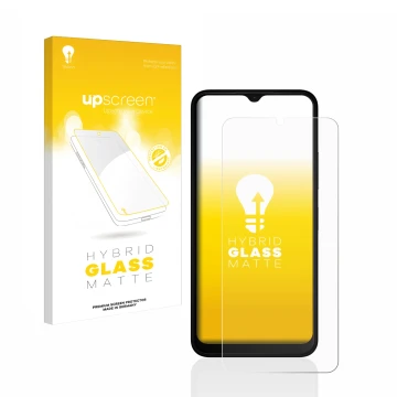 Vorderseite einer Produktverpackung mit dem Markenlogo upscreen. Daneben ist das Gerät Nokia C32 mit dem zugehörigen Displaysc