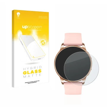 Vorderseite einer Produktverpackung mit dem Markenlogo upscreen. Daneben ist das Gerät Levowatch F2 mit dem zugehörigen Displa
