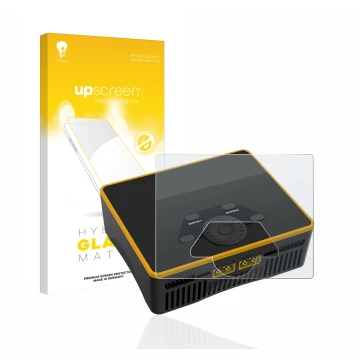 Vorderseite einer Produktverpackung mit dem Markenlogo upscreen. Daneben ist das Gerät Junsi iCharger DX6 mit dem zugehörigen 