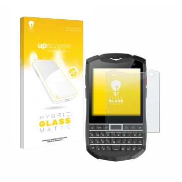 Vorderseite einer Produktverpackung mit dem Markenlogo upscreen. Daneben ist das Gerät Unihertz Titan Pocket mit dem zugehörig