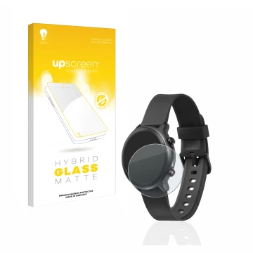 Vorderseite einer Produktverpackung mit dem Markenlogo upscreen. Daneben ist das Gerät Doro Watch mit dem zugehörigen Displays