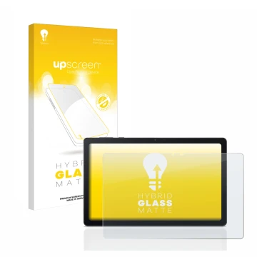 Vorderseite einer Produktverpackung mit dem Markenlogo upscreen. Daneben ist das Gerät Acer Iconia Tab P10 mit dem zugehörigen