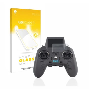 Vorderseite einer Produktverpackung mit dem Markenlogo upscreen. Daneben ist das Gerät Radiomaster Zorro mit dem zugehörigen D