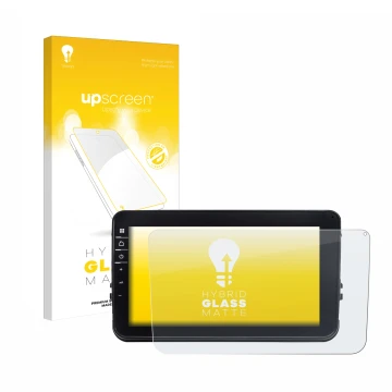 Vorderseite einer Produktverpackung mit dem Markenlogo upscreen. Daneben ist das Gerät Dynavin D8-V8 8