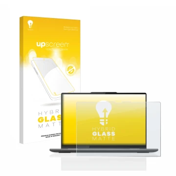 Vorderseite einer Produktverpackung mit dem Markenlogo upscreen. Daneben ist das Gerät Lenovo Yoga 7 Gen 8 14