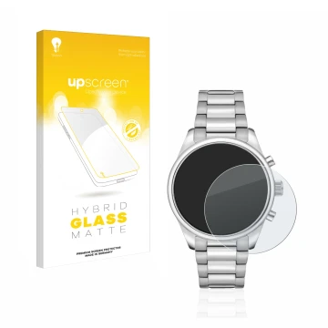 Vorderseite einer Produktverpackung mit dem Markenlogo upscreen. Daneben ist das Gerät Hugo Boss Chronograph 58114171 mit dem 