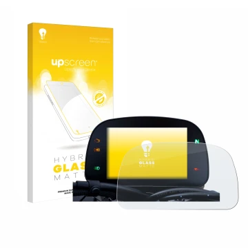 Vorderseite einer Produktverpackung mit dem Markenlogo upscreen. Daneben ist das Gerät Moto Morini Seiemmezzo TFT Display 5