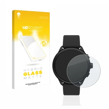 Vorderseite einer Produktverpackung mit dem Markenlogo upscreen. Daneben ist das Gerät Fossil Smartwatch Wellness (Gen 6) Hybr
