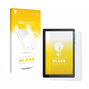 Vorderseite einer Produktverpackung mit dem Markenlogo upscreen. Daneben ist das Gerät TCL Tab 8V mit dem zugehörigen Displays