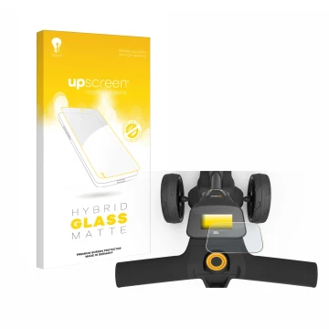 Vorderseite einer Produktverpackung mit dem Markenlogo upscreen. Daneben ist das Gerät PowaKaddy FX3 mit dem zugehörigen Displ