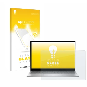 Vorderseite einer Produktverpackung mit dem Markenlogo upscreen. Daneben ist das Gerät Dell Inspiron 14 7430 2-in-1 mit dem zu