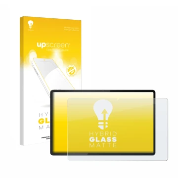 Vorderseite einer Produktverpackung mit dem Markenlogo upscreen. Daneben ist das Gerät Lenovo Tab Extreme mit dem zugehörigen 