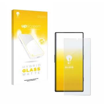 Vorderseite einer Produktverpackung mit dem Markenlogo upscreen. Daneben ist das Gerät ZTE Nubia Red Magic 8S Pro mit dem zuge