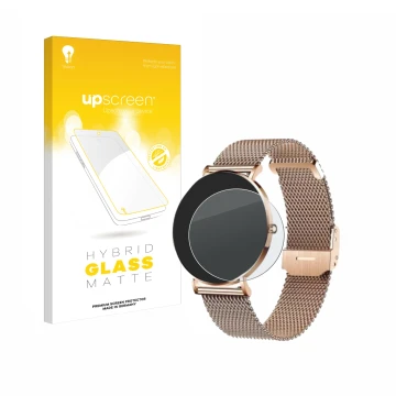 Vorderseite einer Produktverpackung mit dem Markenlogo upscreen. Daneben ist das Gerät Xcoast X-Watch Siona 2 mit dem zugehöri
