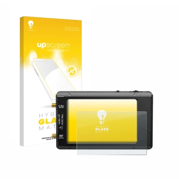 Vorderseite einer Produktverpackung mit dem Markenlogo upscreen. Daneben ist das Gerät tinySA ultra spectrum analyser mit dem 