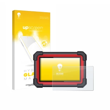 Vorderseite einer Produktverpackung mit dem Markenlogo upscreen. Daneben ist das Gerät Launch X-431 CRP 919E BT mit dem zugehö