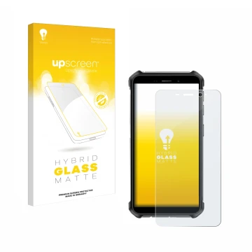 Vorderseite einer Produktverpackung mit dem Markenlogo upscreen. Daneben ist das Gerät Ulefone Armor X12 Pro mit dem zugehörig