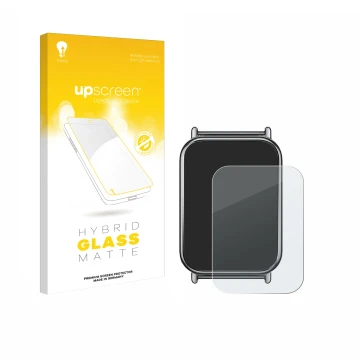 Vorderseite einer Produktverpackung mit dem Markenlogo upscreen. Daneben ist das Gerät Xiaomi Mi Band 8 Pro mit dem zugehörige
