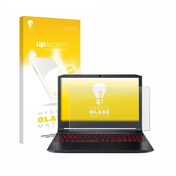 Vorderseite einer Produktverpackung mit dem Markenlogo upscreen. Daneben ist das Gerät Acer Nitro 5 Gaming 15,6