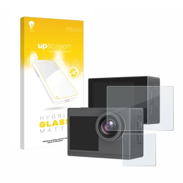 Vorderseite einer Produktverpackung mit dem Markenlogo upscreen. Daneben ist das Gerät Akaso Brave 4 Pro mit dem zugehörigen D