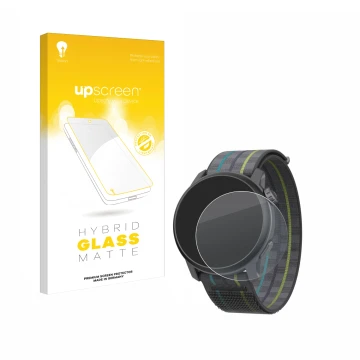 Vorderseite einer Produktverpackung mit dem Markenlogo upscreen. Daneben ist das Gerät Coros Pace 3 mit dem zugehörigen Displa