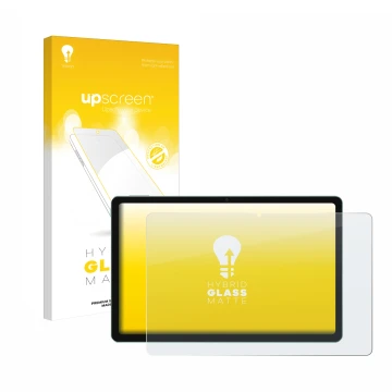 Vorderseite einer Produktverpackung mit dem Markenlogo upscreen. Daneben ist das Gerät Xiaomi Redmi Pad SE mit dem zugehörigen