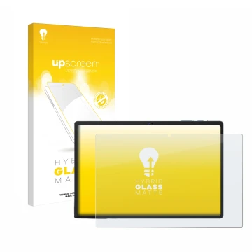 Vorderseite einer Produktverpackung mit dem Markenlogo upscreen. Daneben ist das Gerät Oukitel OKT3 mit dem zugehörigen Displa