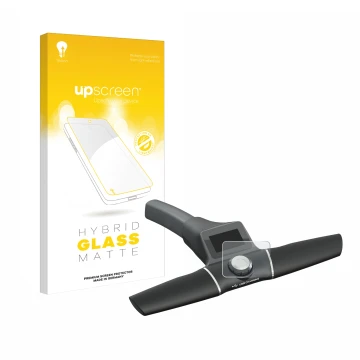 Vorderseite einer Produktverpackung mit dem Markenlogo upscreen. Daneben ist das Gerät Motocaddy S1 Electric Trolley (2022) mi