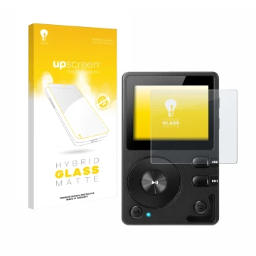 Vorderseite einer Produktverpackung mit dem Markenlogo upscreen. Daneben ist das Gerät Hifi Walker H2 mit dem zugehörigen Disp