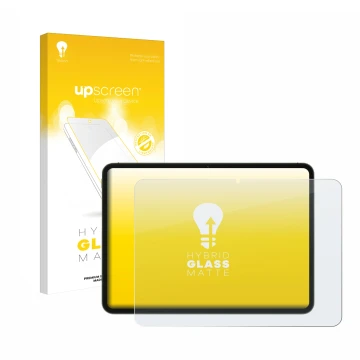 Vorderseite einer Produktverpackung mit dem Markenlogo upscreen. Daneben ist das Gerät OnePlus Pad Go mit dem zugehörigen Disp