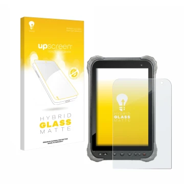 Vorderseite einer Produktverpackung mit dem Markenlogo upscreen. Daneben ist das Gerät Juniper Systems Cedar CT8X2 mit dem zug