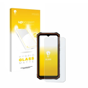 Vorderseite einer Produktverpackung mit dem Markenlogo upscreen. Daneben ist das Gerät Hotwav Cyber 13 Pro mit dem zugehörigen