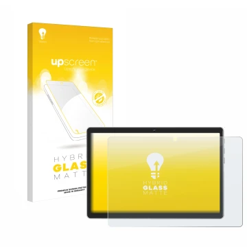 Vorderseite einer Produktverpackung mit dem Markenlogo upscreen. Daneben ist das Gerät Facetel Q6 mit dem zugehörigen Displays