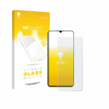 Vorderseite einer Produktverpackung mit dem Markenlogo upscreen. Daneben ist das Gerät Oppo A78 5G mit dem zugehörigen Display